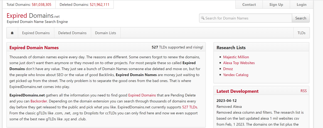 ExpiredDomains.net网站